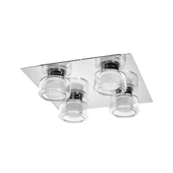 Plafón LED ORBIS FLAME de OSRAM, cromada, 4 luces, CCT IP44
