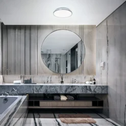 Plafón LED OSRAM BATHROOM, cromada, Ø 30 cm, IP44, CCT