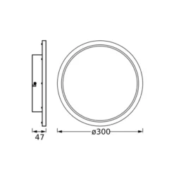Plafón LED OSRAM BATHROOM, negro, Ø 30 cm, IP44 CCT