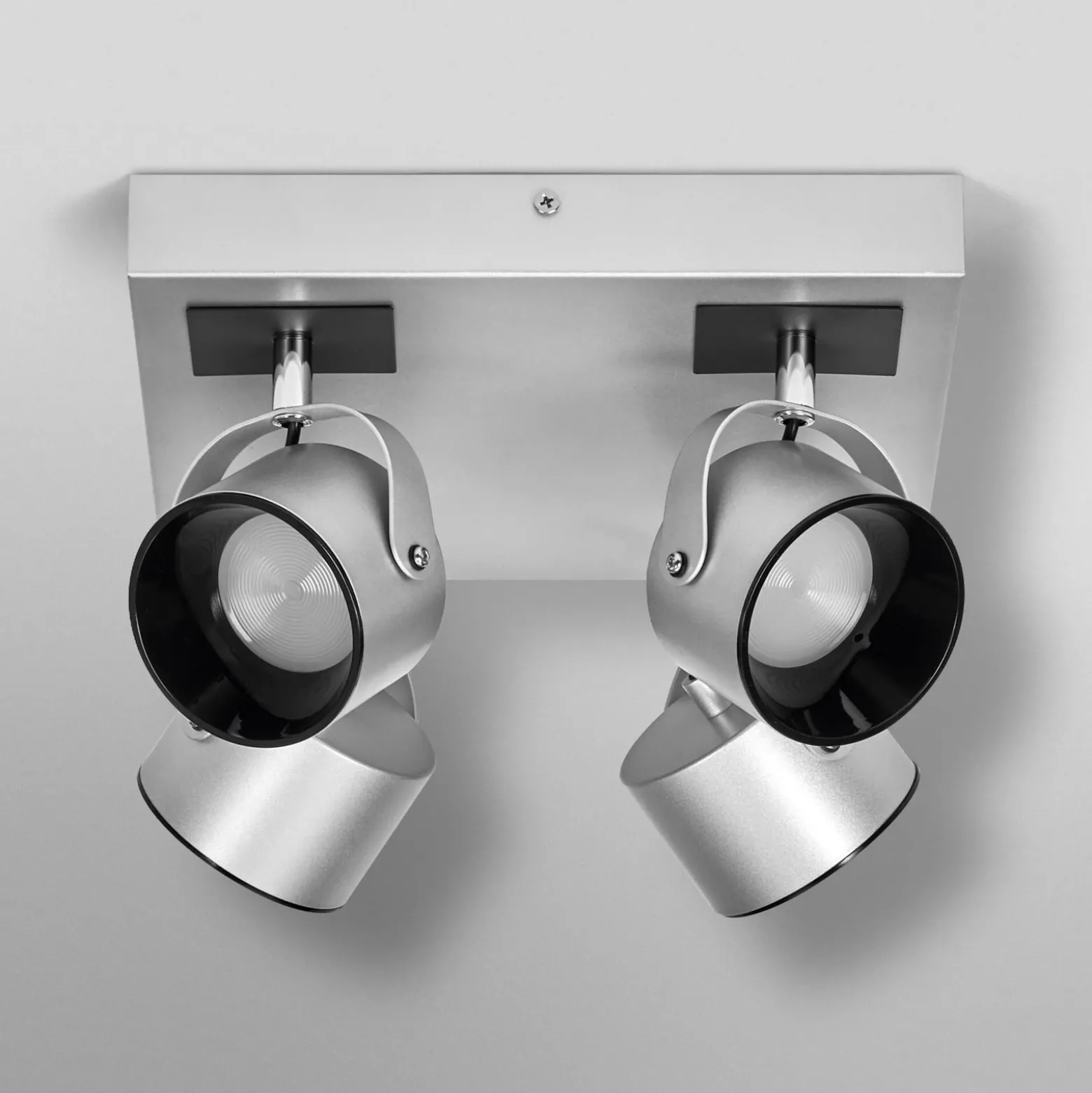 Plafón LED OSRAM Jupiter PLATE, 4 luces, metal plateado