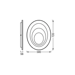 Plafón LED OSRAM ORBIS SPIRAL OVAL, Ø 72 cm, blanca, 63 W