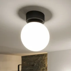 Plafón LED Paulmann Gove, negro, IP44