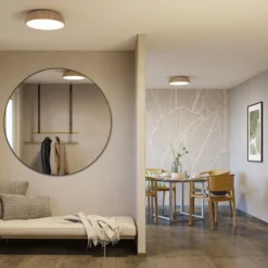 Plafón LED Paulmann Oka IP44 CCT con aspecto de madera