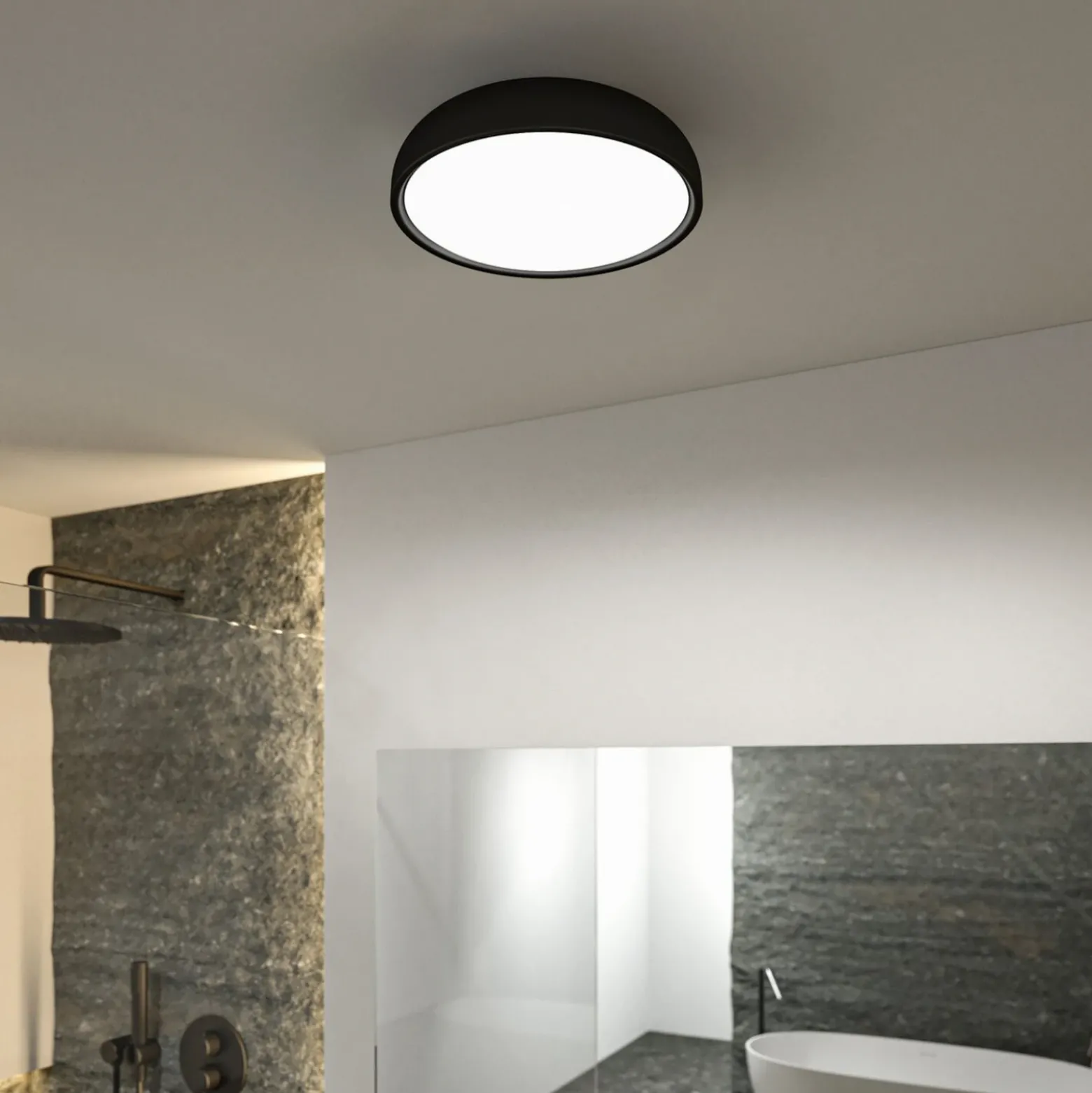 Plafón LED Paulmann Oka IP44 CCT negro