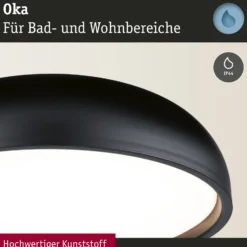 Plafón LED Paulmann Oka IP44 CCT negro