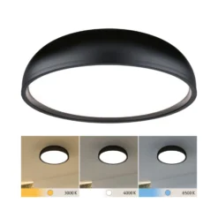 Plafón LED Paulmann Oka IP44 CCT negro