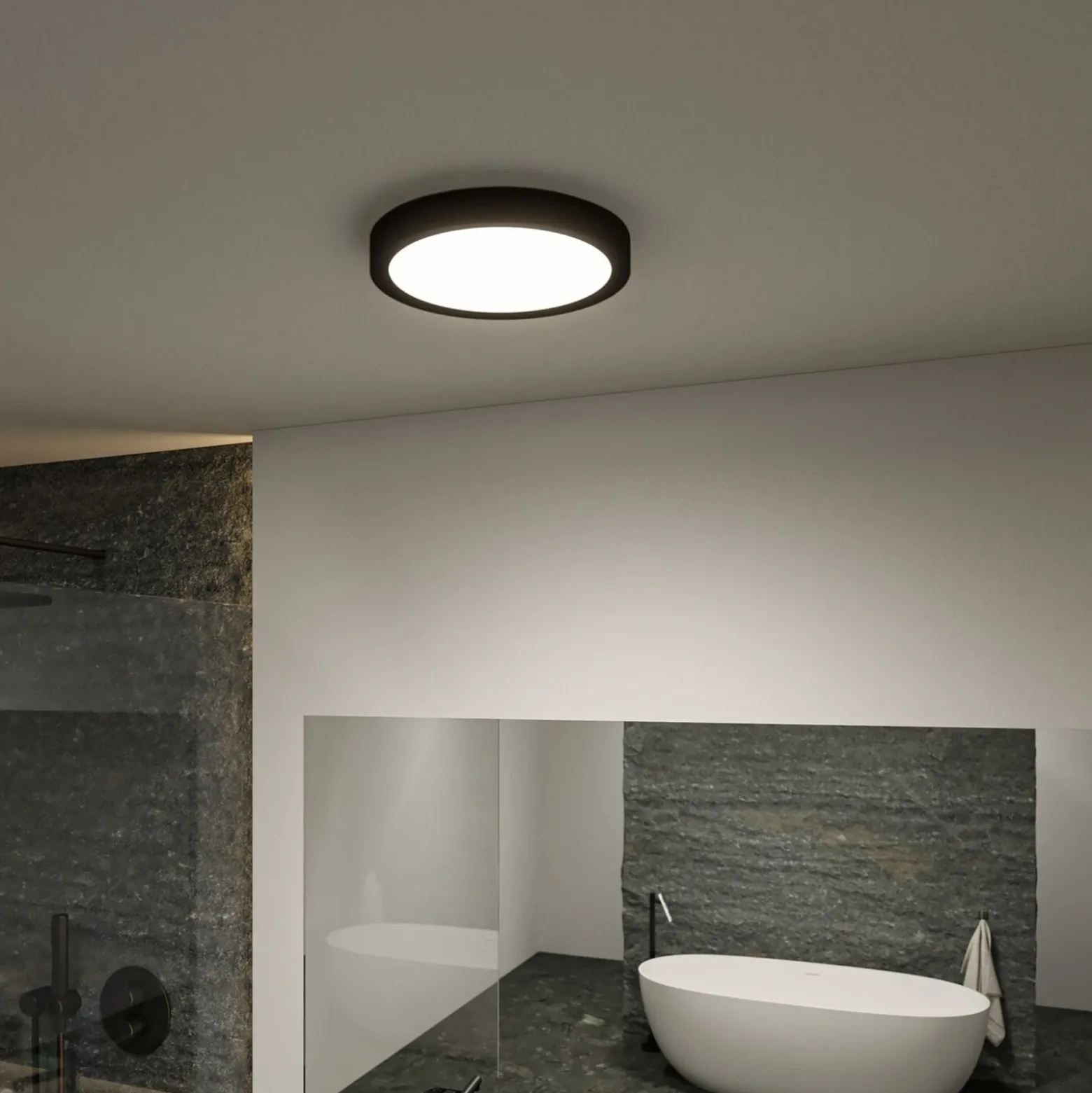 Plafón LED Paulmann Tega IP44 CCT negro