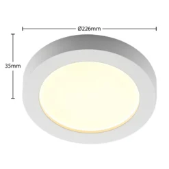 Plafón LED PRIOS Edwina, blanco, 23 cm, CCT, IP44