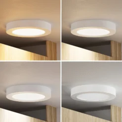 Plafón LED PRIOS Edwina, blanco, 23 cm, CCT, IP44