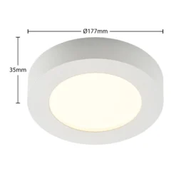 Plafón LED PRIOS Edwina, blanco, 18 cm, CCT, IP44