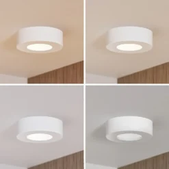 Plafón LED PRIOS Edwina, blanco, 12 cm, CCT, IP44