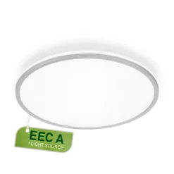 Plafón LED Pulap A, cromo mate, Ø 33 cm, plástico