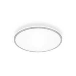 Plafón LED Pulap A, cromo mate, Ø 33 cm, plástico