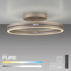 Plafón LED PURE Loop color bronce, metal Ø 60 cm CCT