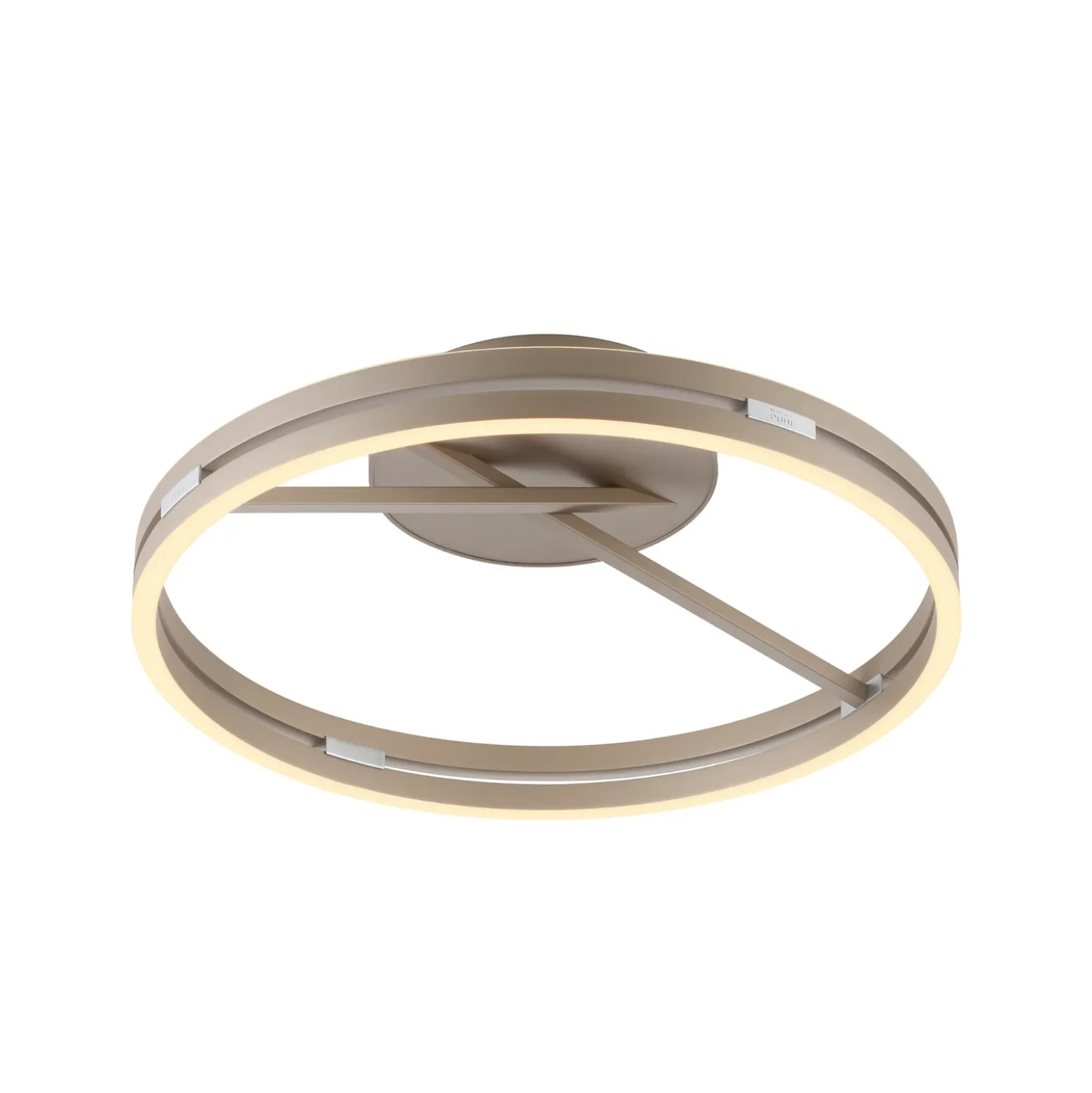 Plafón LED PURE Loop color bronce, metal Ø 60 cm CCT