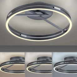 Plafón LED PURE Loop, gris místico, Ø 60 cm, CCT