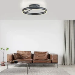 Plafón LED PURE Loop, gris místico, Ø 60 cm, CCT