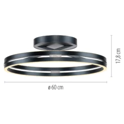 Plafón LED PURE Loop, gris místico, Ø 60 cm, CCT