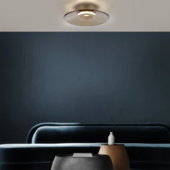 Plafón LED PURE Moon, bronce, Ø 32 cm, cristal/aluminio