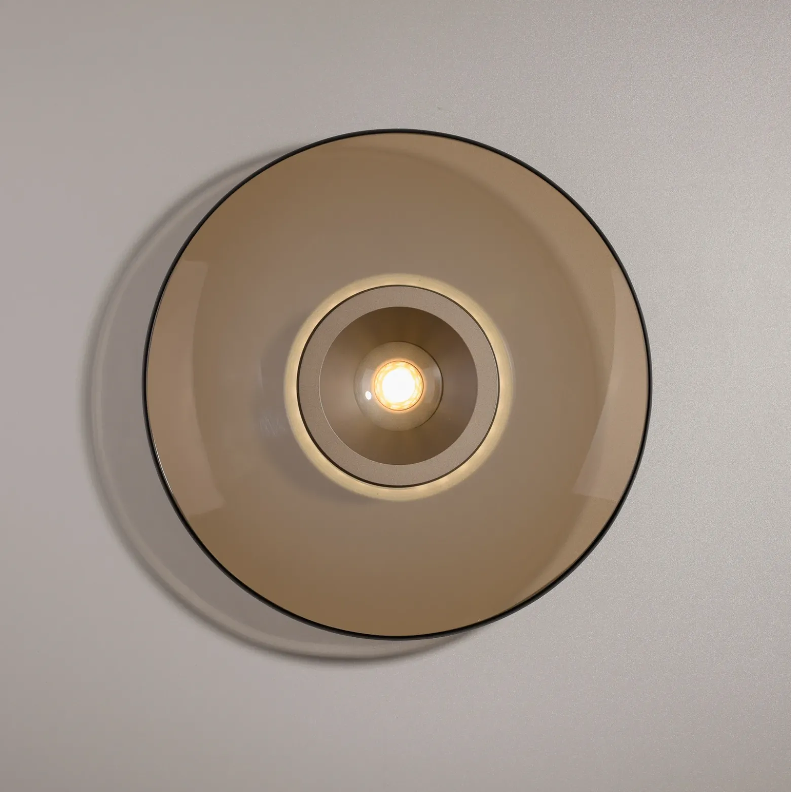Plafón LED PURE Moon, bronce, Ø 32 cm, cristal/aluminio