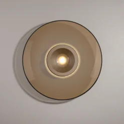 Plafón LED PURE Moon, bronce, Ø 32 cm, cristal/aluminio
