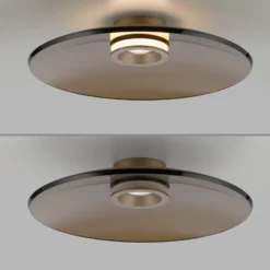 Plafón LED PURE Moon, bronce, Ø 50 cm, cristal/aluminio