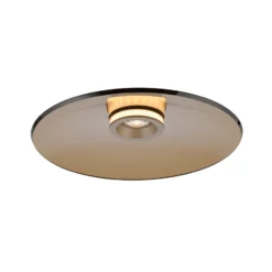 Plafón LED PURE Moon, bronce, Ø 50 cm, cristal/aluminio