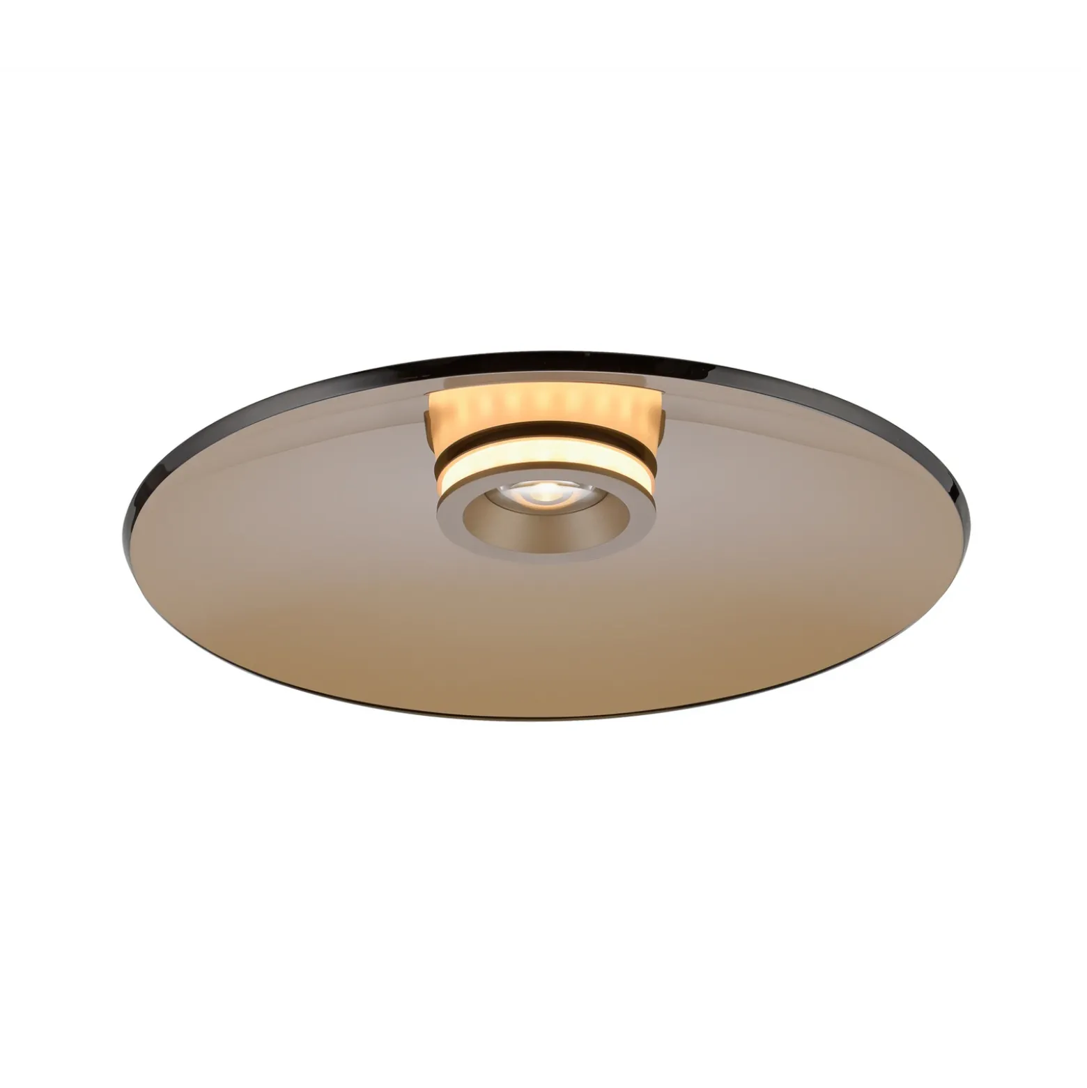 Plafón LED PURE Moon, bronce, Ø 50 cm, cristal/aluminio
