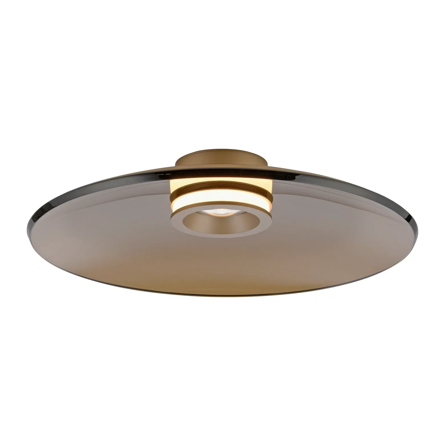 Plafón LED PURE Moon, bronce, Ø 50 cm, cristal/aluminio
