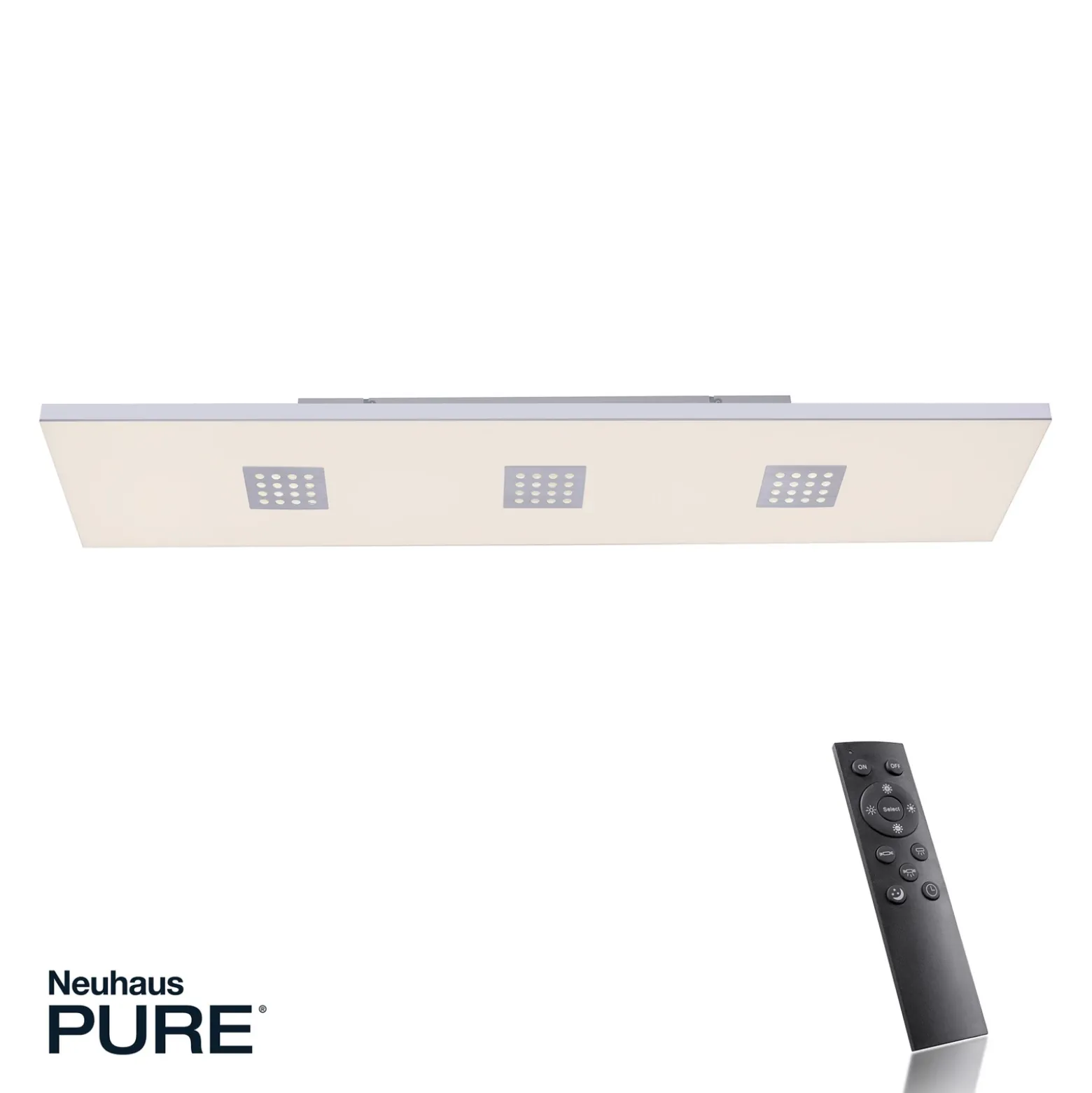 Plafón LED PURE Neo, 120 cm, aluminio, CCT, control remoto