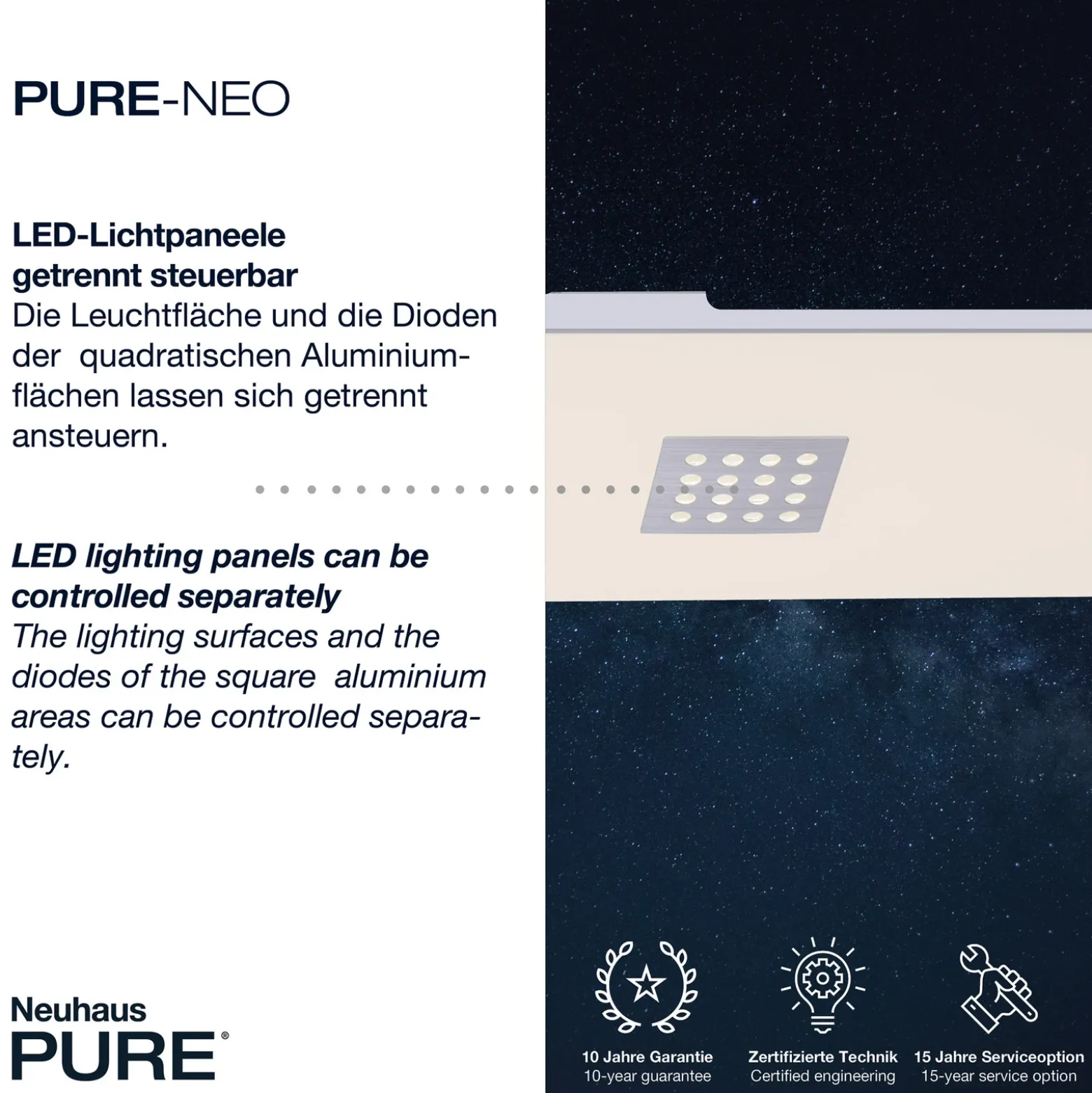 Plafón LED PURE Neo, 120 cm, aluminio, CCT, control remoto