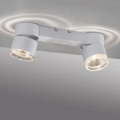 Plafón LED PURE Nola, con 2 luces, blanco