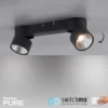 Plafón LED PURE Nola, con 2 luces, negro
