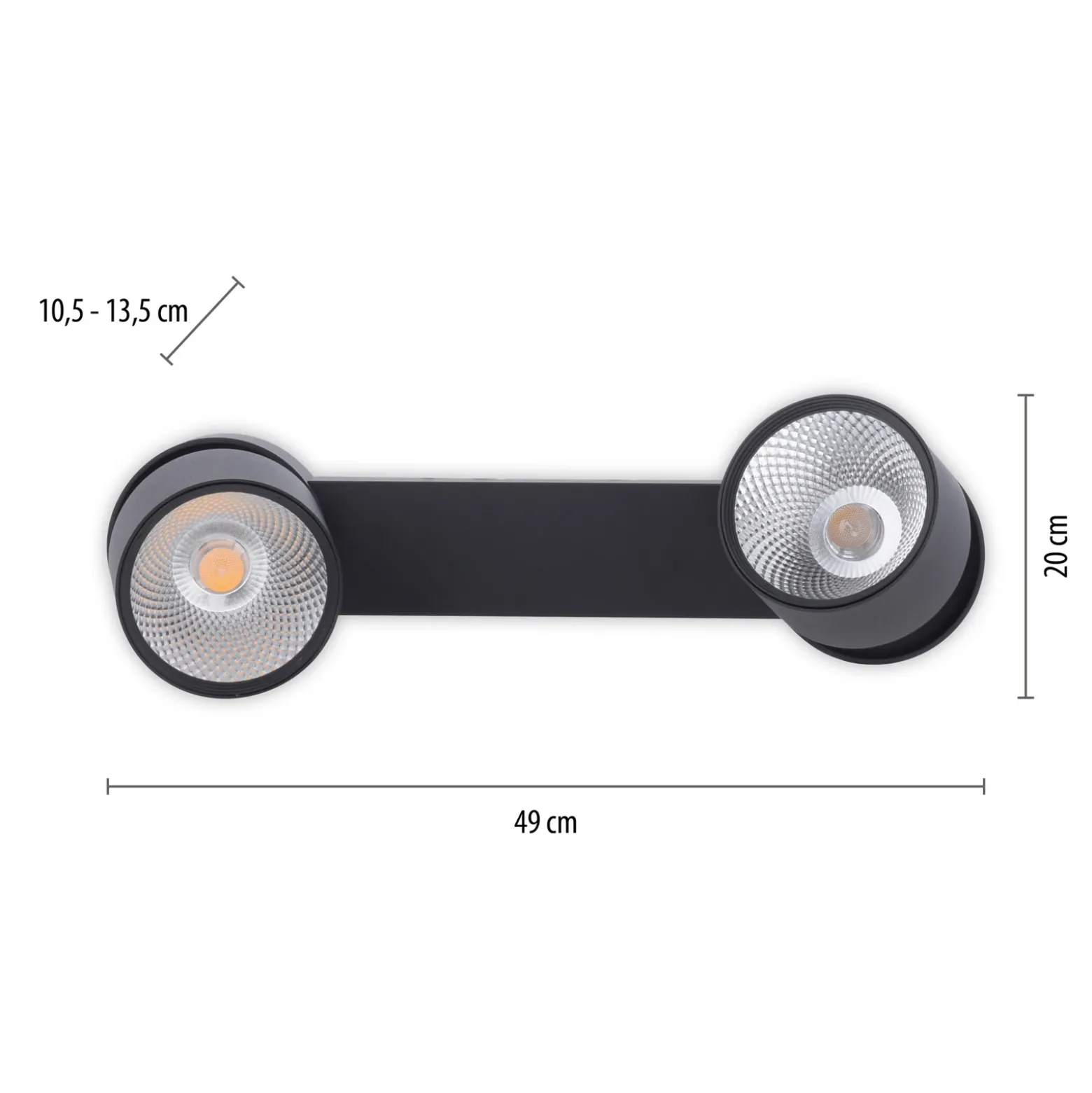 Plafón LED PURE Nola, con 2 luces, negro