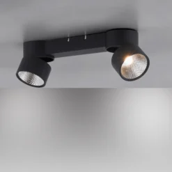 Plafón LED PURE Nola, con 2 luces, negro