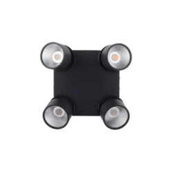 Plafón LED PURE Nola, de 4 luces, negro