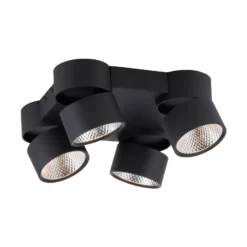 Plafón LED PURE Nola, de 4 luces, negro