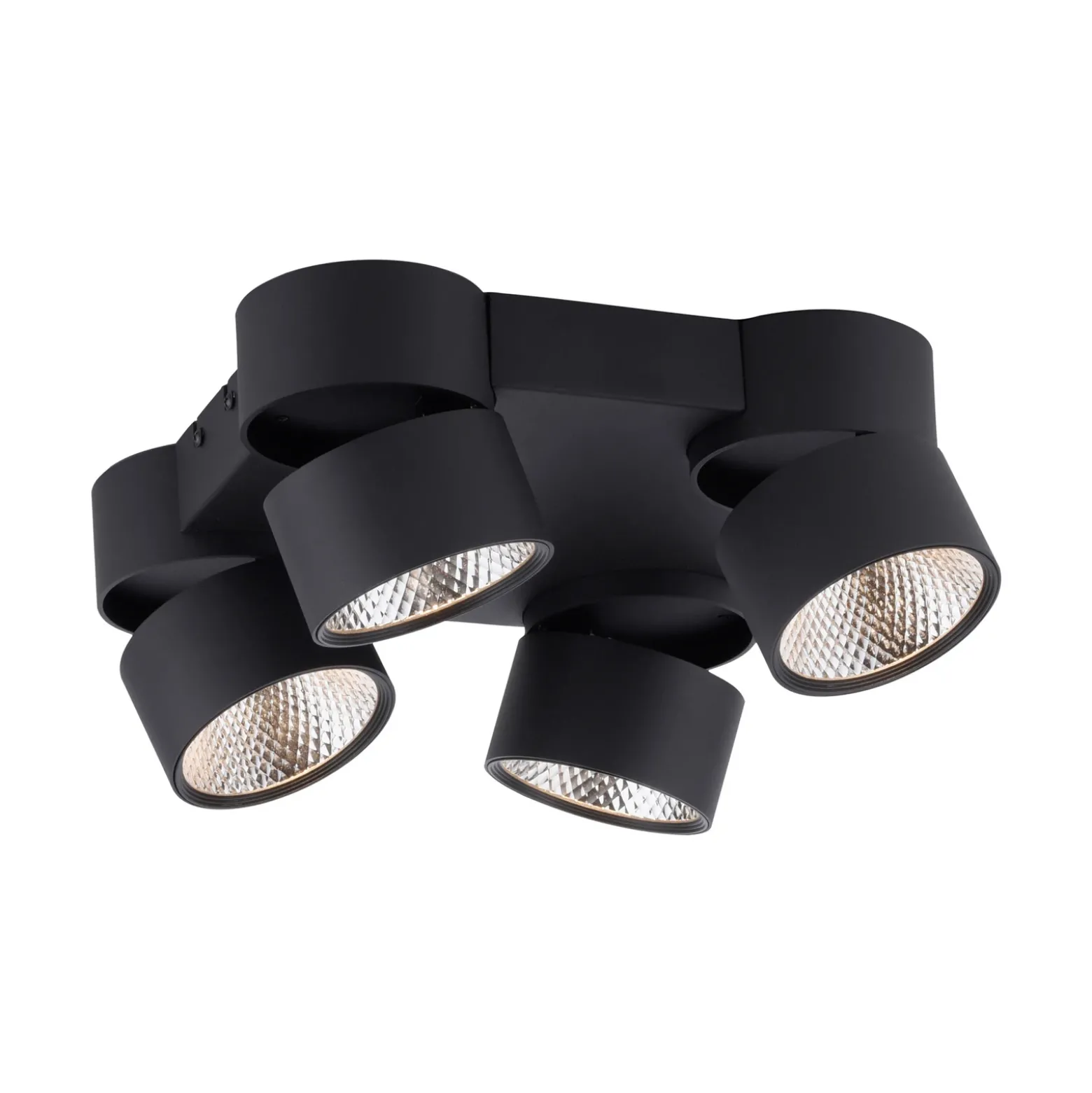 Plafón LED PURE Nola, de 4 luces, negro