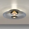 Plafón LED PURE Vitrum, gris, cristal/aluminio, Ø 45 cm