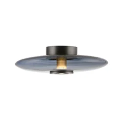 Plafón LED PURE Vitrum, gris, cristal/aluminio, Ø 45 cm