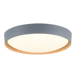 Plafón LED Q-EMILIA de Paul Neuhaus, gris/madera
