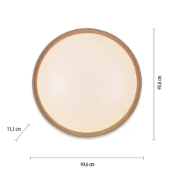 Plafón LED Q-EMILIA de Paul Neuhaus, gris/madera