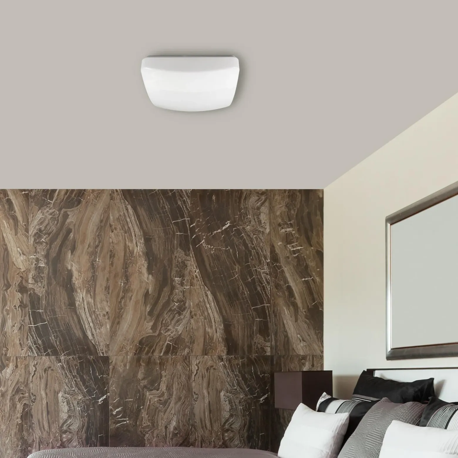 Plafón LED Reva 30 Square, blanco, plástico, acero