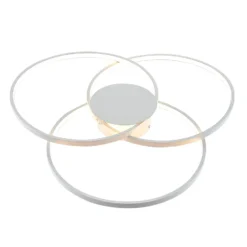 Plafón LED Riley de Lindby, blanco, metal, 80 cm, atenuable