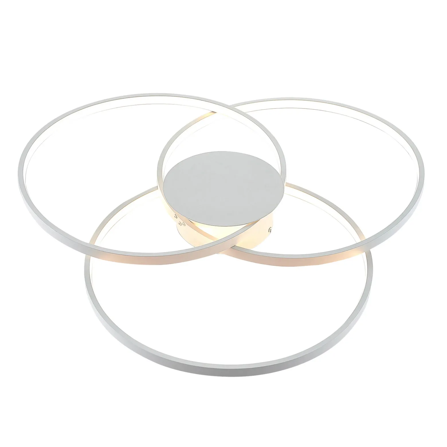 Plafón LED Riley de Lindby, blanco, metal, 80 cm, atenuable