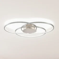 Plafón LED Riley de Lindby, color aluminio, metal, atenuable
