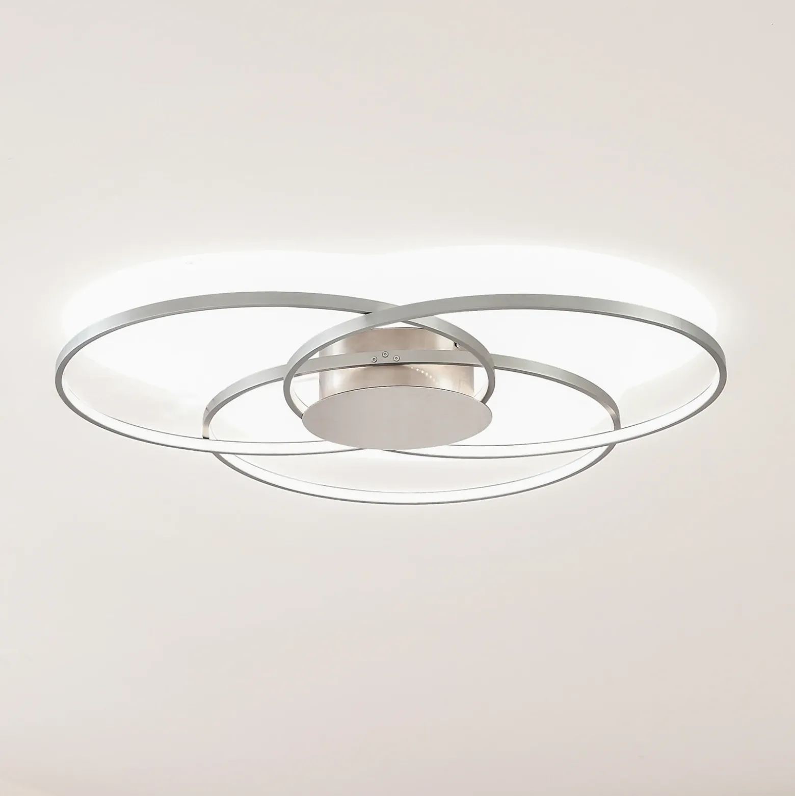 Plafón LED Riley de Lindby, color aluminio, metal, atenuable