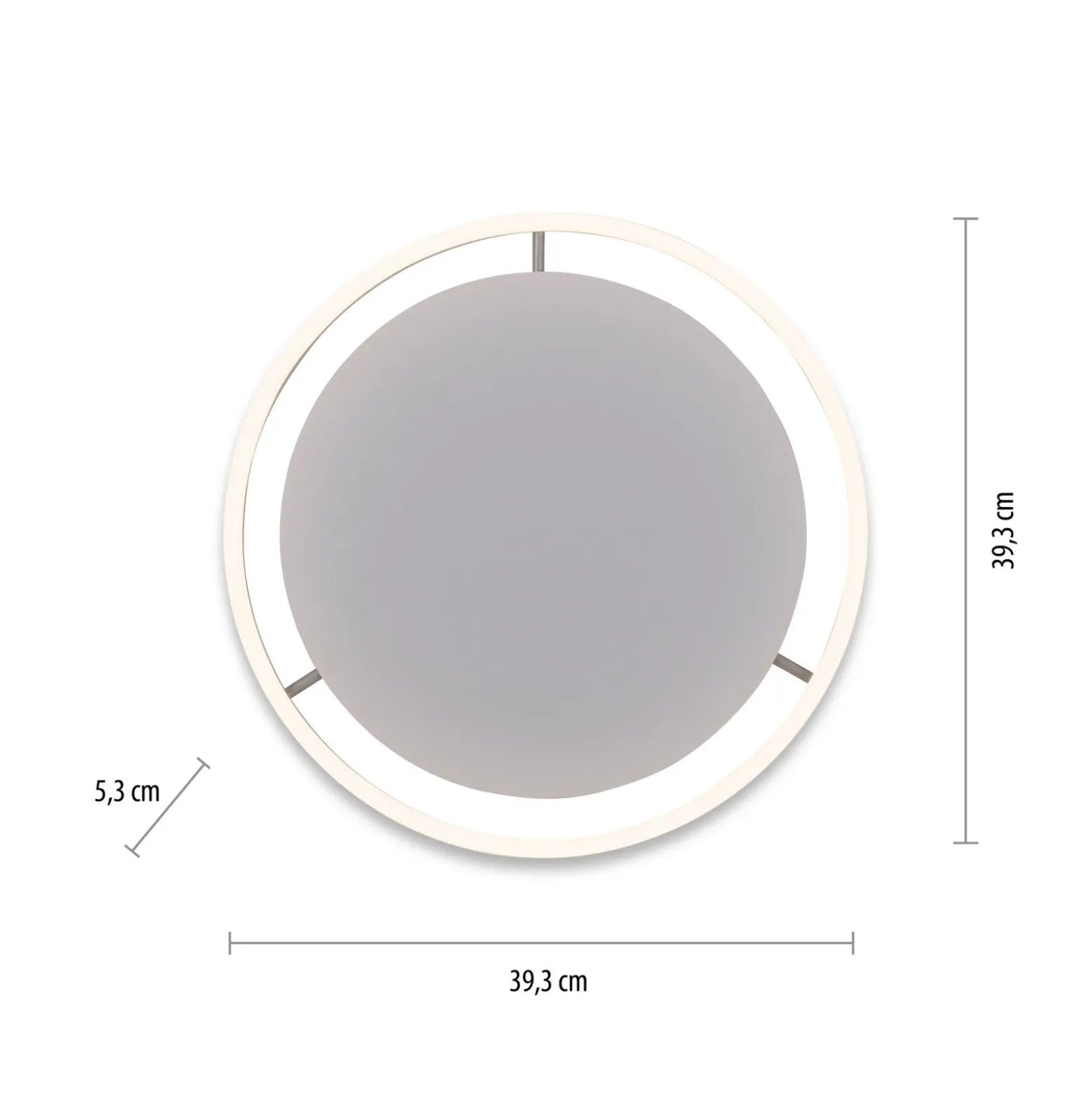 Plafón LED Ritus, Ø 39,3 cm, aluminio, atenuable