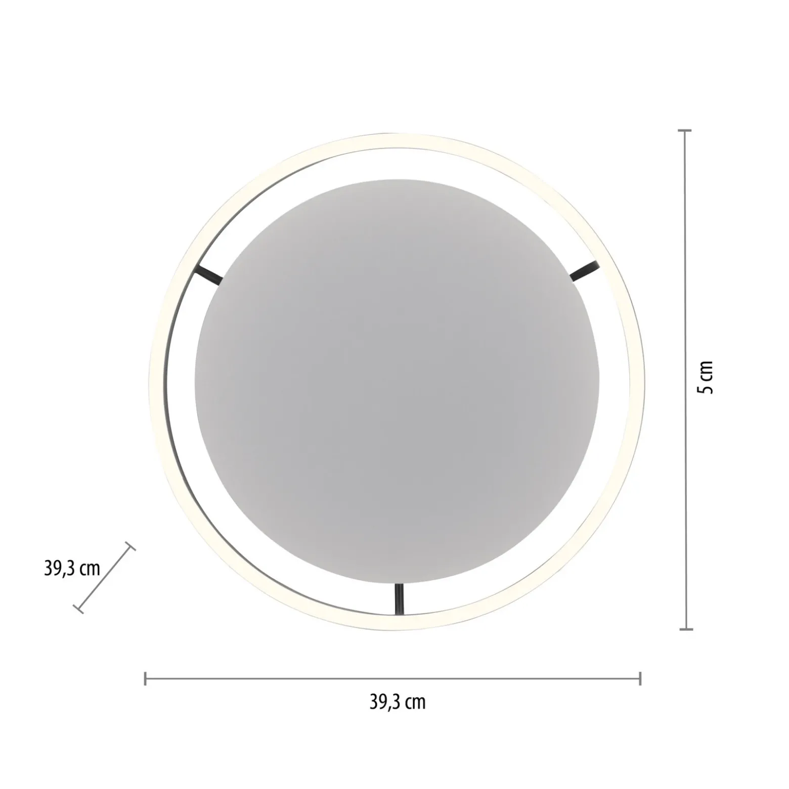 Plafón LED Ritus, Ø 39,3cm, antracita