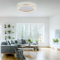 Plafón LED Ritus, Ø 58,5cm, latón mate